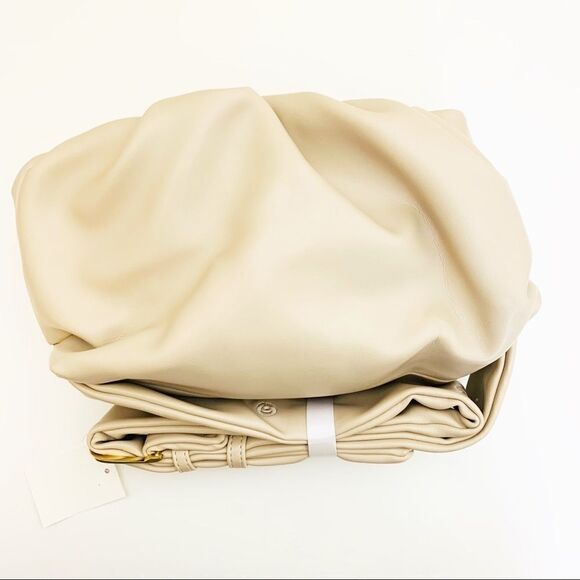 Vegan Leather Upside Down Shoulder Bag, Ivory - Picture 2 of 8